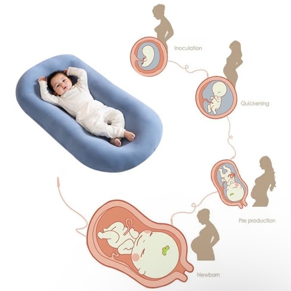 Pillow for baby color blue organic - Picture 2 of 5